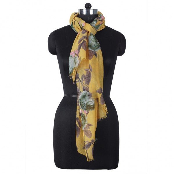 Floral Motif Lightweight Scarf