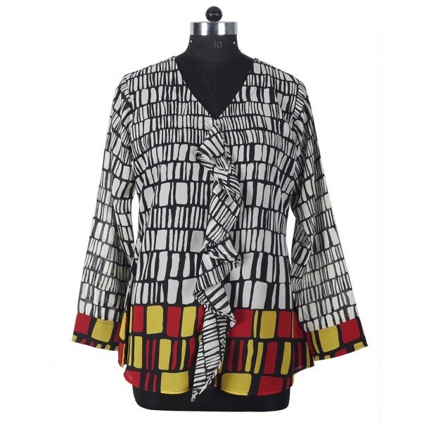 Geometric Print Georgette Blouse