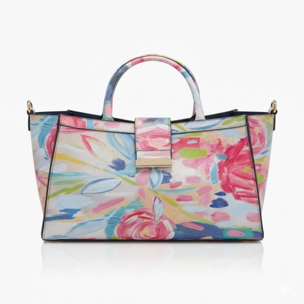 Pink Digital Floral Printed Bag