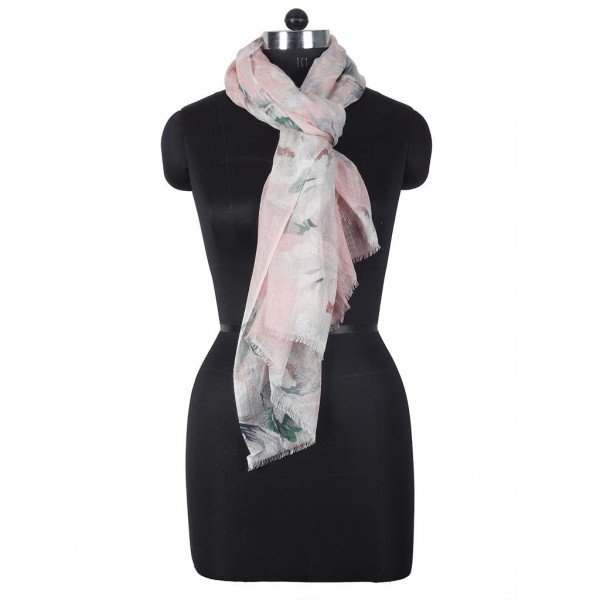 Floral Print Linen Scarf