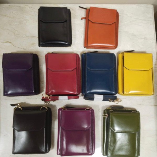 Double bag in ostich leather