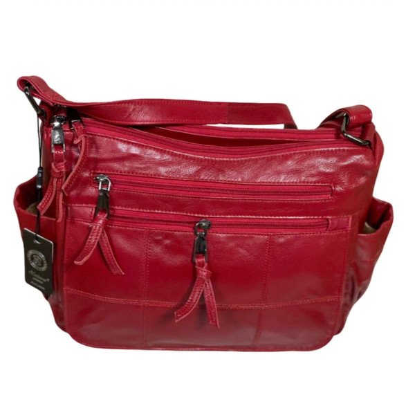 Multi pocket zipper closure bag.