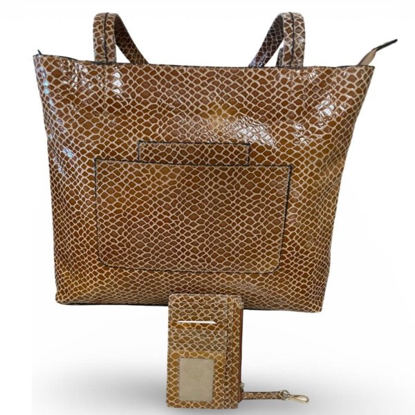 Tan and white girraf italian leather
