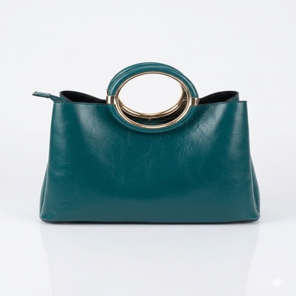 Teal Crackle Hand Bag