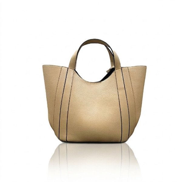 Modern elegant tote double Leather bag