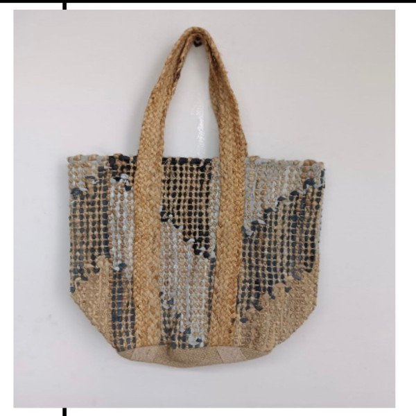 Neutral Textured Woven Jute Tote