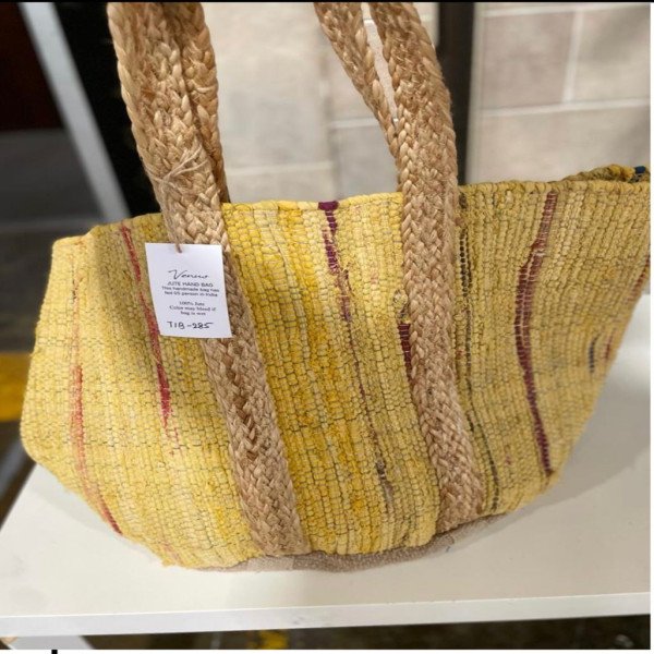Artisanal Yellow Jute Handbag