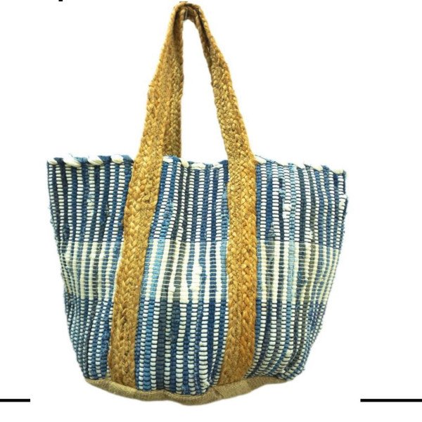 Handcrafted Woven Striped Tote