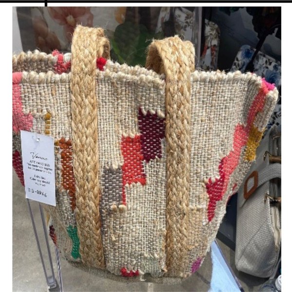 Multi-Tonal Geometric Kilim Jute Tote