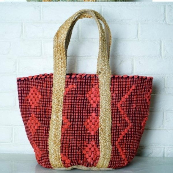 Red Diamond Jute Bag