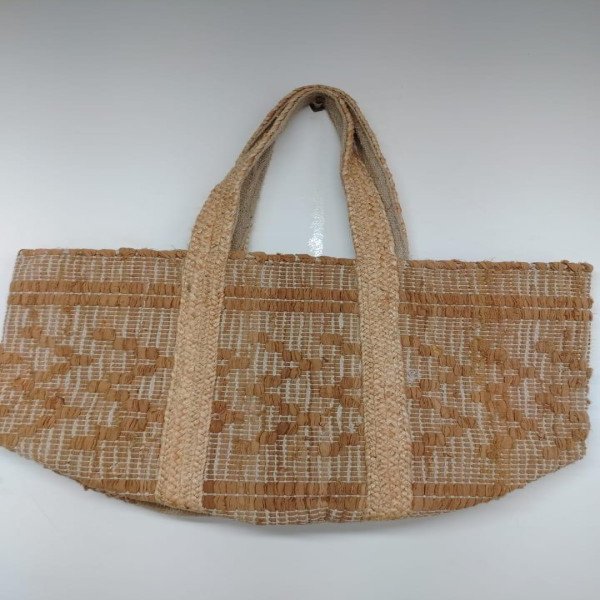 Tribal Sunburst Woven Jute Tote
