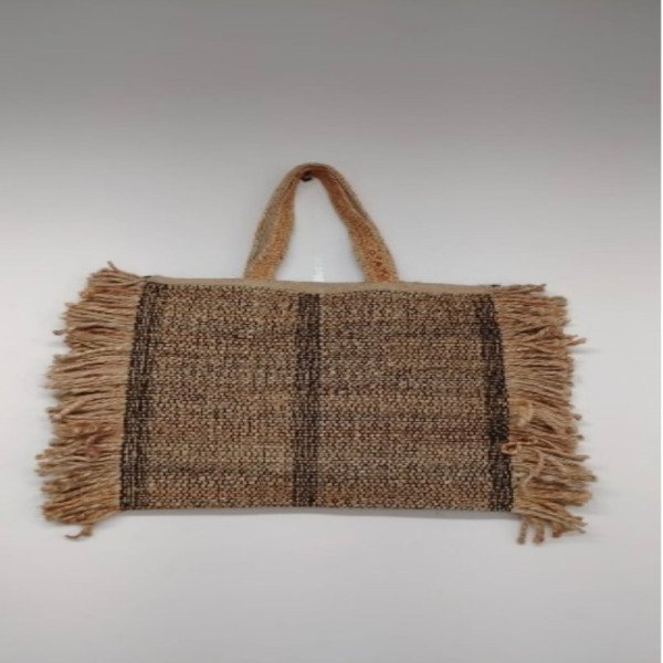 Rustic Fringed Jute Carryall