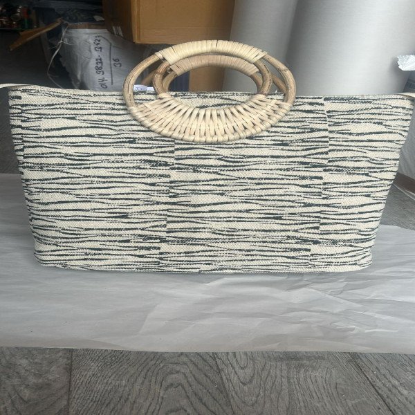 Zebra Print Jute Tote Bag