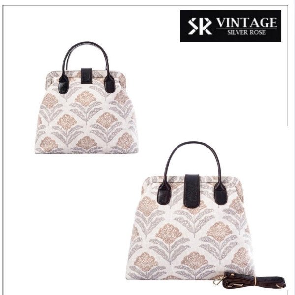 Tapestry bag in beige Linen Print Tp : 282