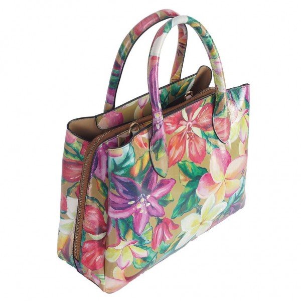 New York Style Floral Leather Bag