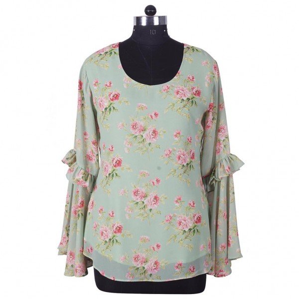 Floral Print Balloon Sleeve Blouse