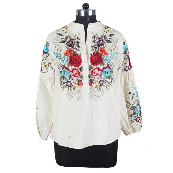 Floral Embroidered Cotton Blouse II